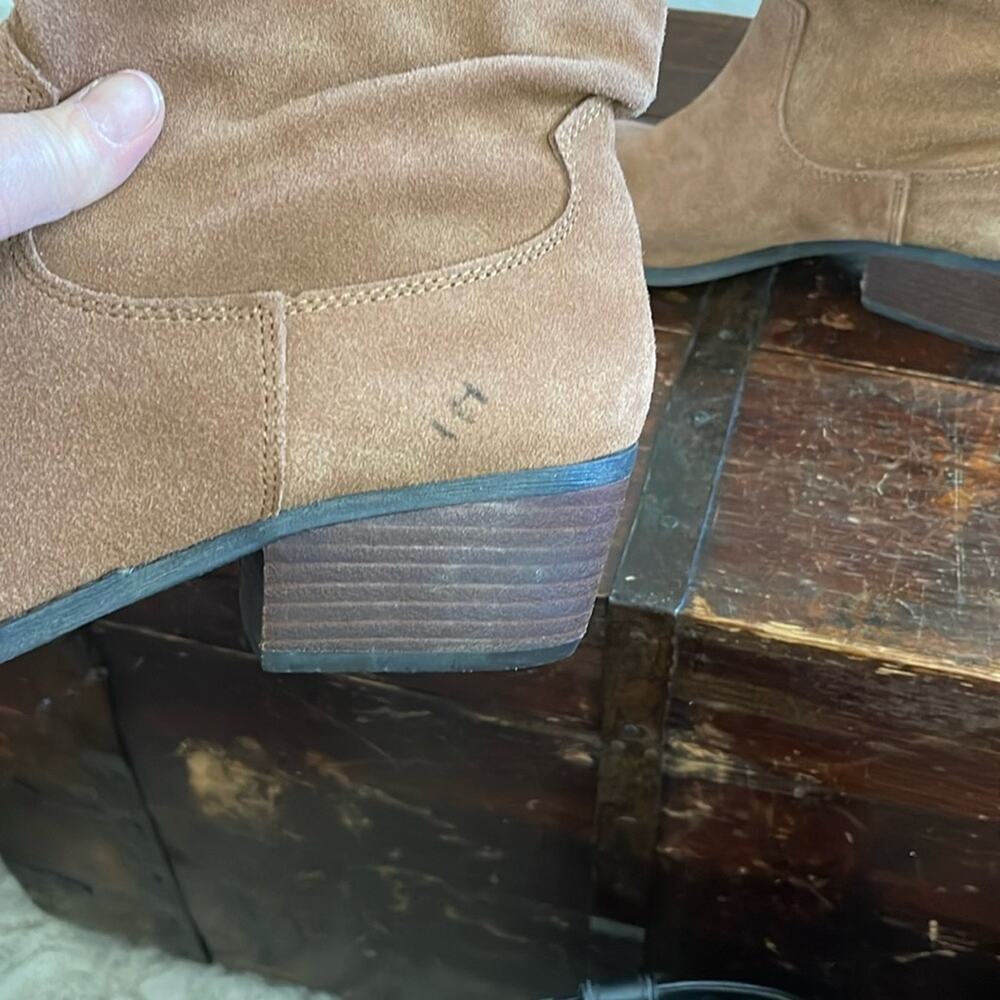 White Mountain Brown Suede Western Ankle Boots Size 11 - Picture 3 of 8